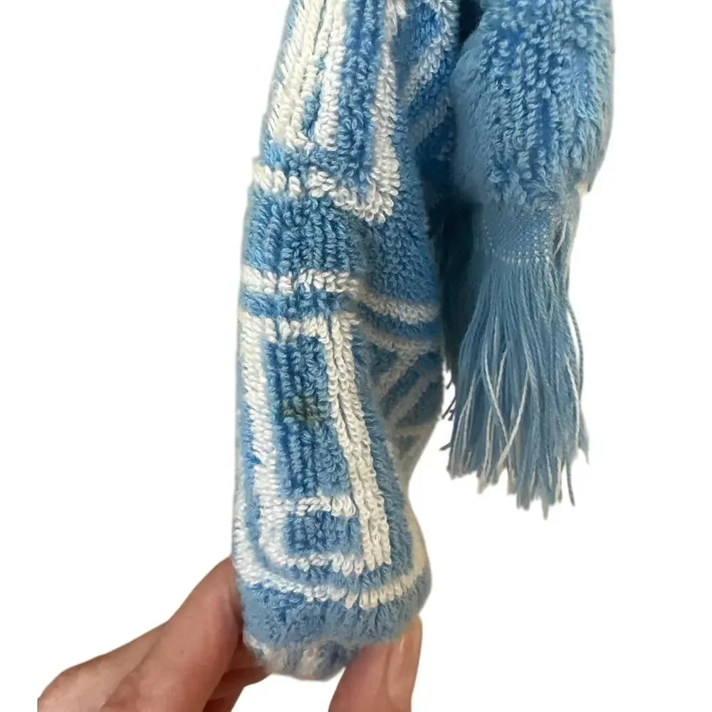Tory Burch Terry Phone Crossbody Blue Fringe Mini‎ Bag